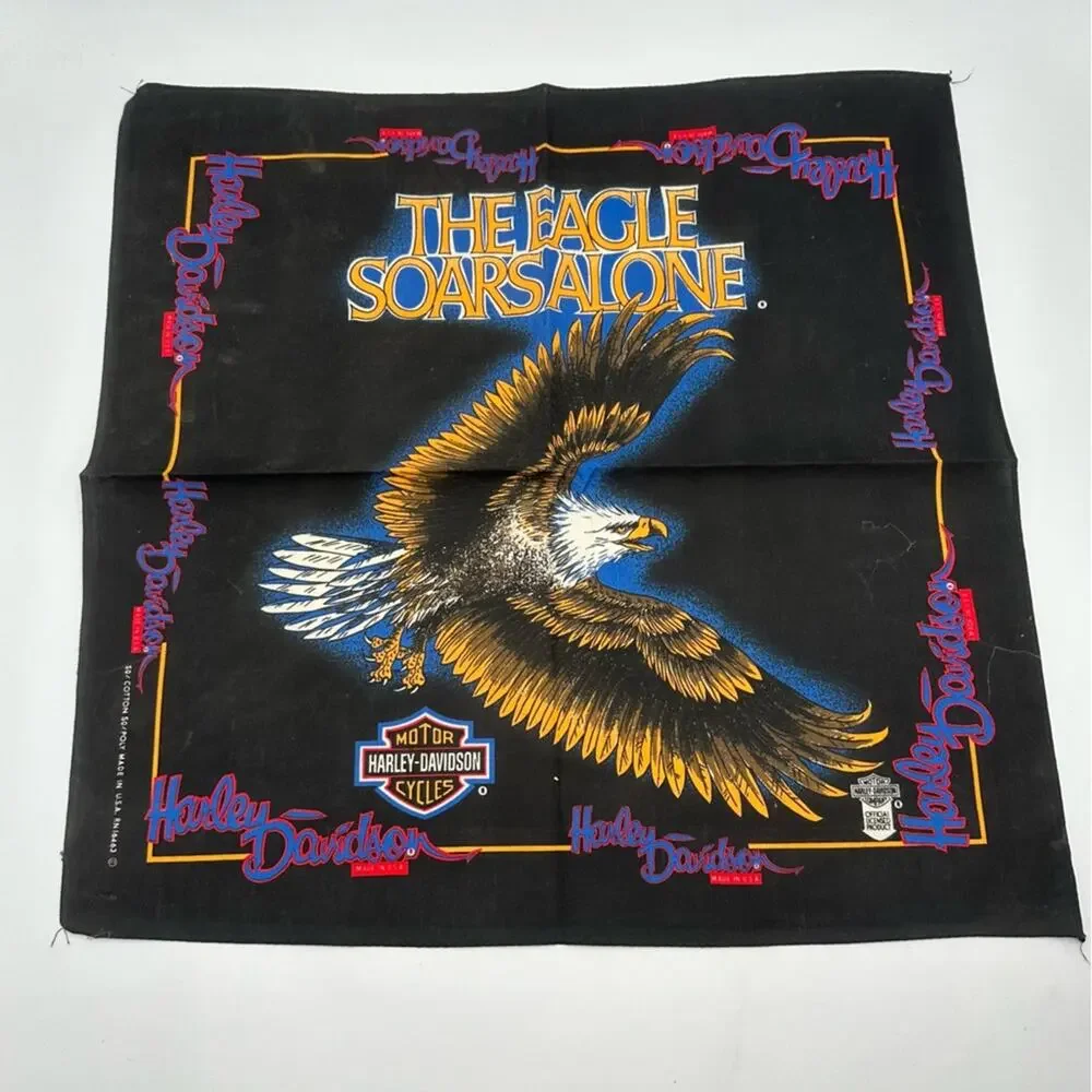 HARLEY DAVIDSON collectible square scarf/vandana multicolor cotton